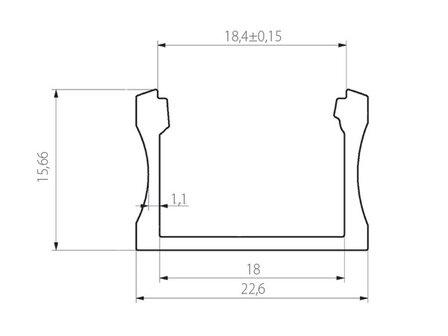 Aluminum Profile Slimline 15mm wide 2M