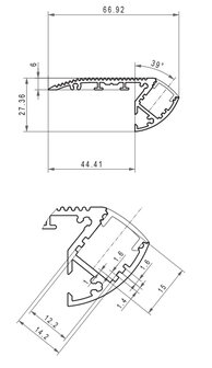 Aluminum Stair Profile 15 Micron 2M