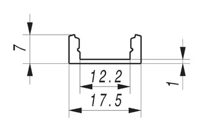 Aluminum Profile Surface 7mm 15 Micron 2M