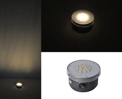 Flat LED Box Round Mono Colour + Li-ion Battery