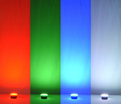 Flat LED Box Round RGB infrarood + Li-ion Battery Incl Remote