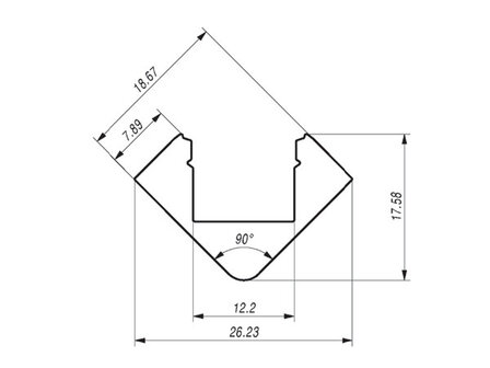 Aluminum 45 degree Profile 15 Micron 2M