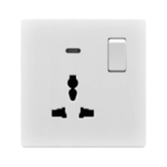 3 pin multi switched socket with neon, SP (13A)