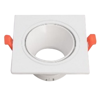 Ring Square | White | Aluminium | &Oslash;90mm | Cut size: 75mm | Height: 25mm