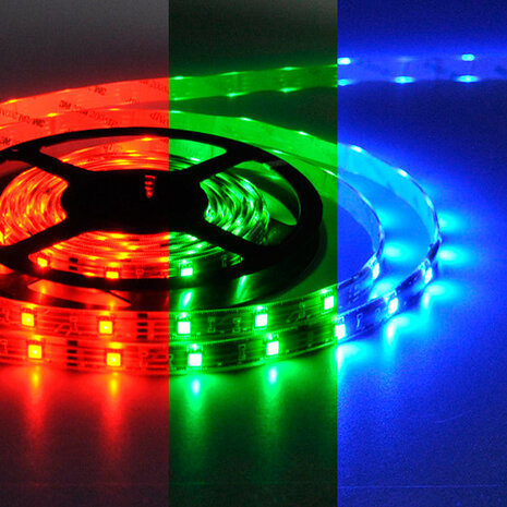 Flexible LED Strip 5050 RGB 30leds/mtr IP64 High Brightness 12VDC