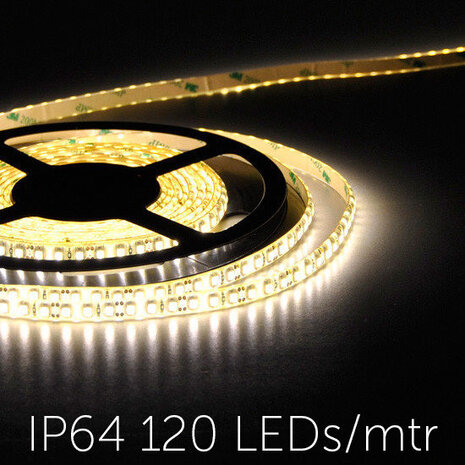 Flexible LED Strip 3528 WarmWhite 3000K 120LEDs/mtr IP64