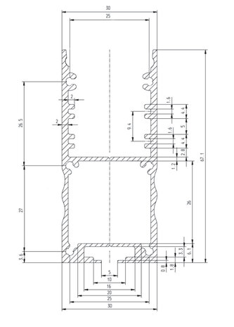 Aluminum Powerline Profile 30 Micron 2M