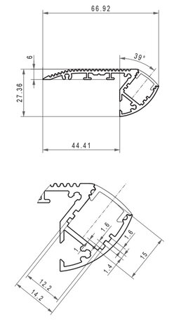 Aluminum Stair Profile 15 Micron 2M