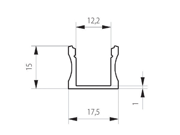 Aluminum Profile surface 15mm 15 Micron 2M