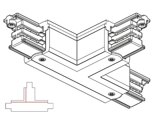  Nordic 3-phase T Connector Black.